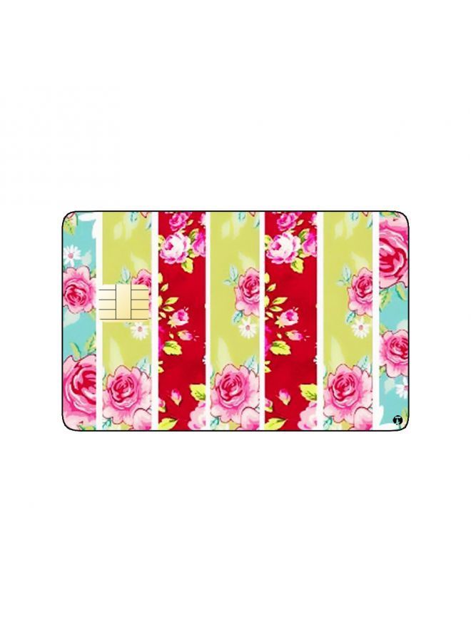 RKN PRINTED BANK CARD STICKER Cute Pink Flowers Drawing - Image 2
