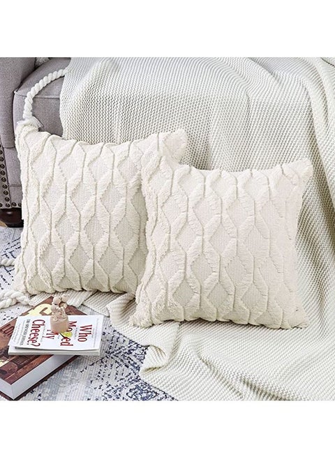 2 PCS Of Throw Pillow With Extra Comfort And Fluffy Material With Soft Handfeel