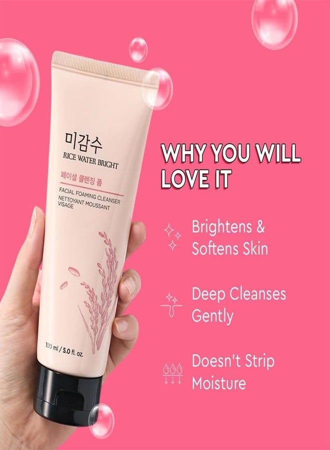 The Face Shop Rice Water Bright Foaming Face Wash 100ml | Face Wash for Glowing Skin | Cleanser for Uneven Skin Tone | Korean Skin Care, For Oily skin (Pack of 4) - Image 5