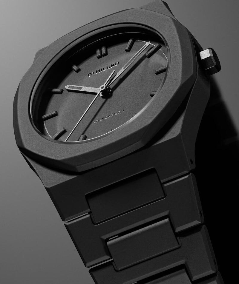 D1 Milano Polycarbon Unisex Luxury Watch, Polycarbonate Quartz Movement, Polycarbonate Strap, 50M Water Resistant Timepiece, Black Dial, 2 Years Warranty - PCBU01 - Image 5