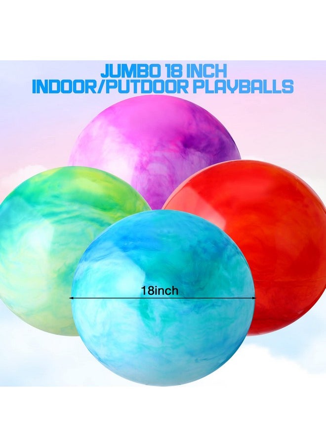Chumia Chumia 18 Inch Fun Bouncy Balls 5 Pcs Rubber Inflatable Kick Ball Bouncing Sensory Balls with Hand Air Pump for Park Backyard Beach Indoor Outdoor Games Party Favors (Sweet Color)  - Image 2