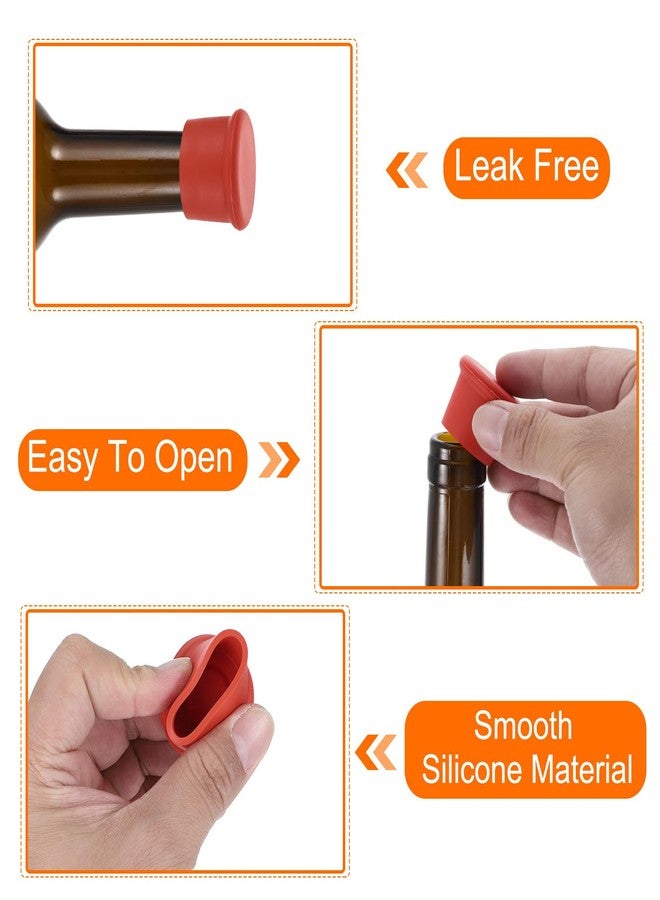 ميكسينيتي مجموعة سدادات زجاجات النبيذ من ميكانيكسي، 6 قطع، سدادات محكمة الإغلاق، سدادات قابلة لإعادة الاستخدام، سدادات مطاطية حمراء للزجاجات، مثالية للحفلات والمطبخ المنزلي وتخزين المشروبات - Image 4