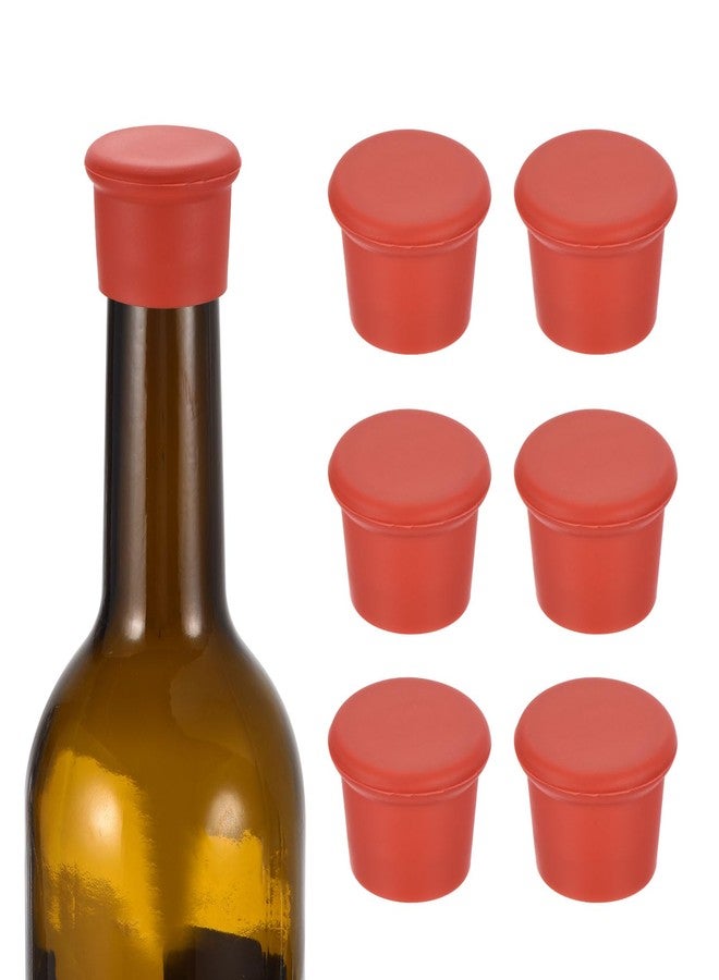 ميكسينيتي مجموعة سدادات زجاجات النبيذ من ميكانيكسي، 6 قطع، سدادات محكمة الإغلاق، سدادات قابلة لإعادة الاستخدام، سدادات مطاطية حمراء للزجاجات، مثالية للحفلات والمطبخ المنزلي وتخزين المشروبات - Image 1