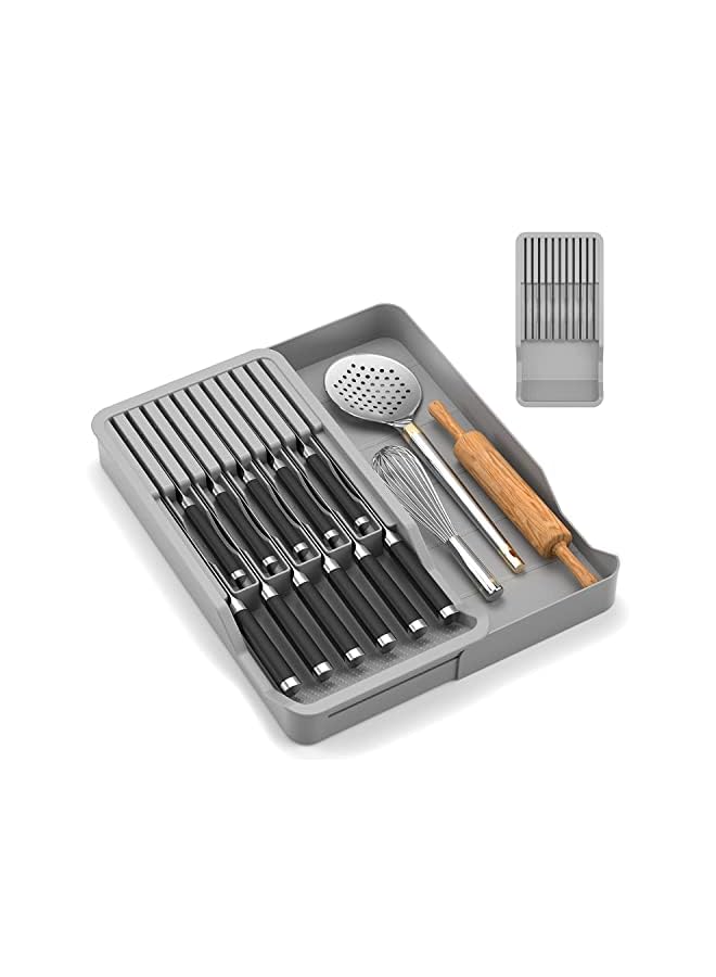 Raxoom Block, Kitchen Knife Drawer Organizer, Expandable Knife Holder Insert for 11 Knives - Image 2