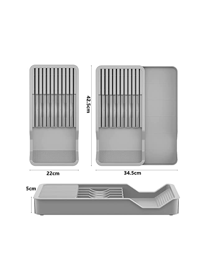 Raxoom Block, Kitchen Knife Drawer Organizer, Expandable Knife Holder Insert for 11 Knives - Image 3