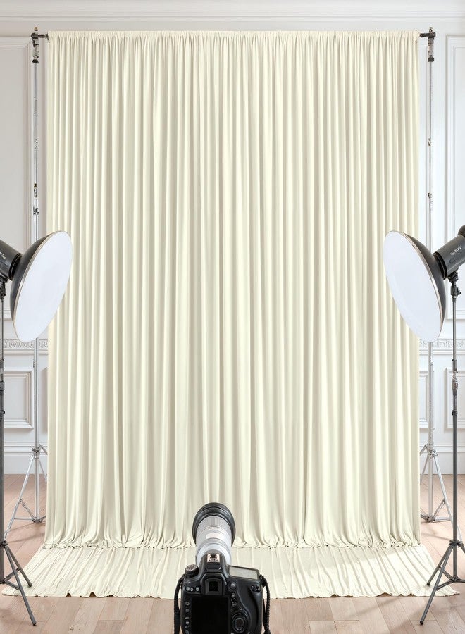 HB HBB MAGIC Beige Backdrop Curtains 10 ft X 12 ft Wrinkle Free Polyester Fabric Photo Backdrop, 2 Panels 12ft X 5ft Beige Drapes for Birthday Party, Wedding, Photography Background Decorations - Image 1