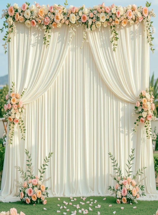 HB HBB MAGIC Beige Backdrop Curtains 10 ft X 12 ft Wrinkle Free Polyester Fabric Photo Backdrop, 2 Panels 12ft X 5ft Beige Drapes for Birthday Party, Wedding, Photography Background Decorations - Image 4