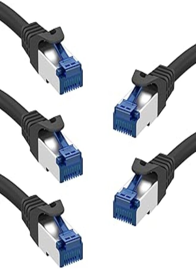 KabelDirekt - KabelDirekt 720 1.5m x5 Ethernet, patch & network cable (transfers gigabit internet speed, ideal for 1Gbps networks/LANs, routers, modems, switches, RJ45 plug ) black/silver - Image 1