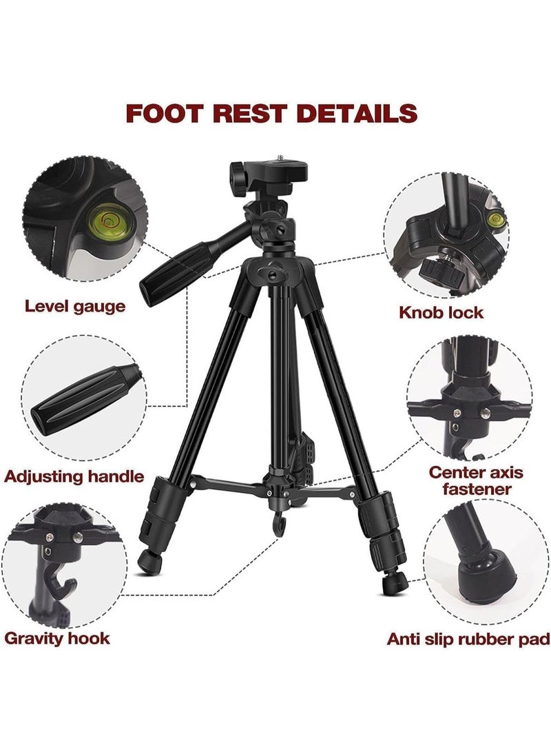 Camera-Tripod, Professional Aluminum Heavy Duty Tripod Stand for Mirrorless Camera/DSLR/Cell Phone/Camcorder, with Travel Bag F-10T  - Image 4