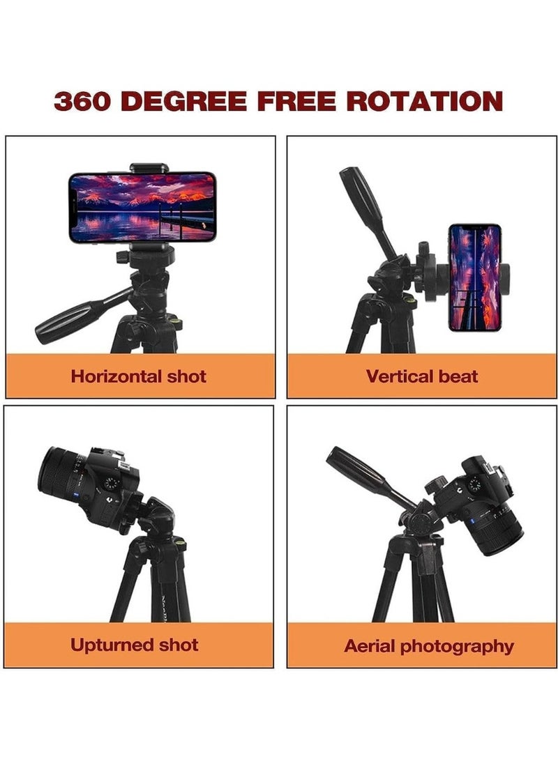 Camera-Tripod, Professional Aluminum Heavy Duty Tripod Stand for Mirrorless Camera/DSLR/Cell Phone/Camcorder, with Travel Bag F-10T  - Image 5
