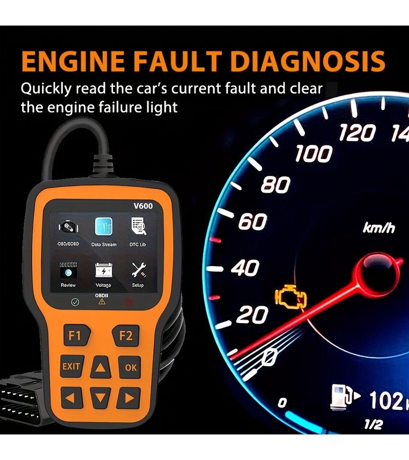 OBD2 Scanner Car Diagnostic Tool Blue Color Display Full Functionality Supports Ten Languages No Battery Required - Image 3