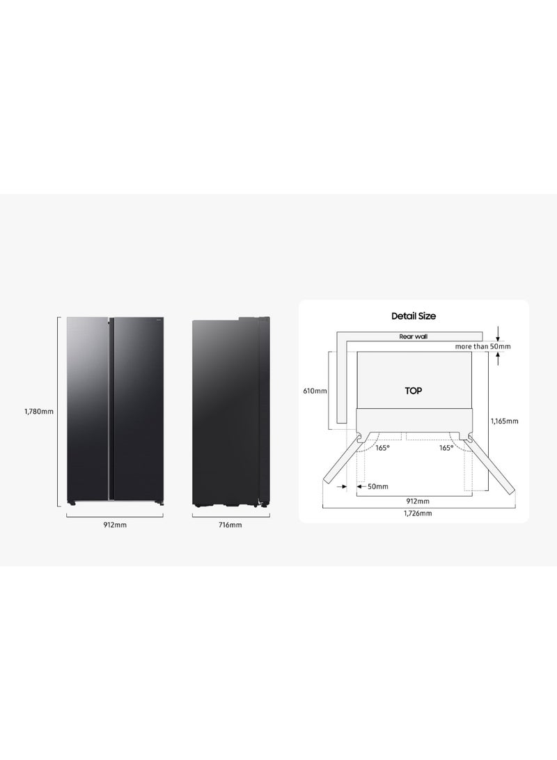 Samsung 655L Bespoke AI Side Side Refrigerator with Mono Cooling, AI inverter Compressor, WiFi Enabled, SmartThings App Connectivity, - Image 2