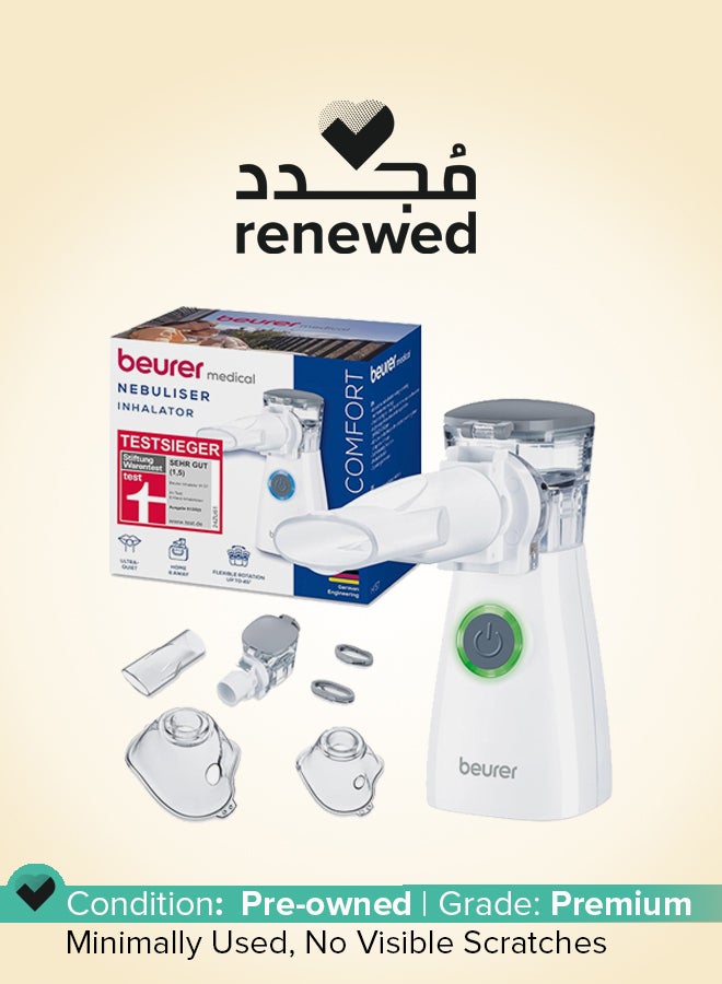 Beurer Renewed - Beurer IH 57 Inhaler, nebulization with vibrating membrane technology and aerosol with rechargeable battery, for use in colds, asthma and other respiratory tract diseases - Image 1
