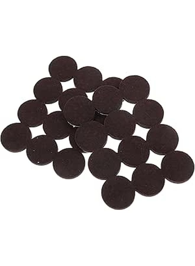 Self Adhesive Felt Furniture Pads Brown 25 4mm Round 24pcs Non Slip Floor Protectors - Image 1