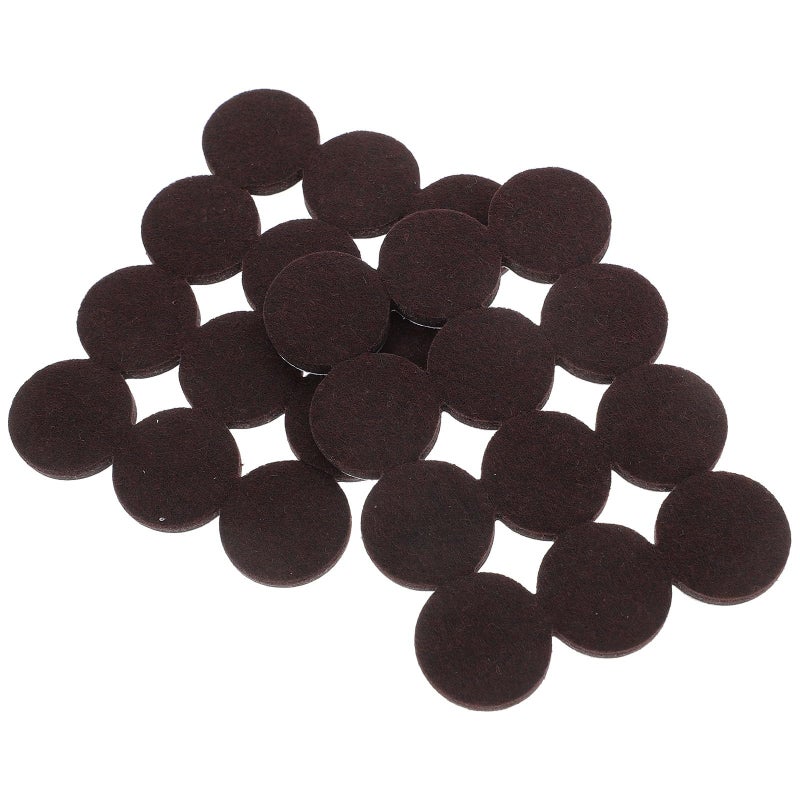 Self Adhesive Felt Furniture Pads Brown 25 4mm Round 24pcs Non Slip Floor Protectors - Image 2
