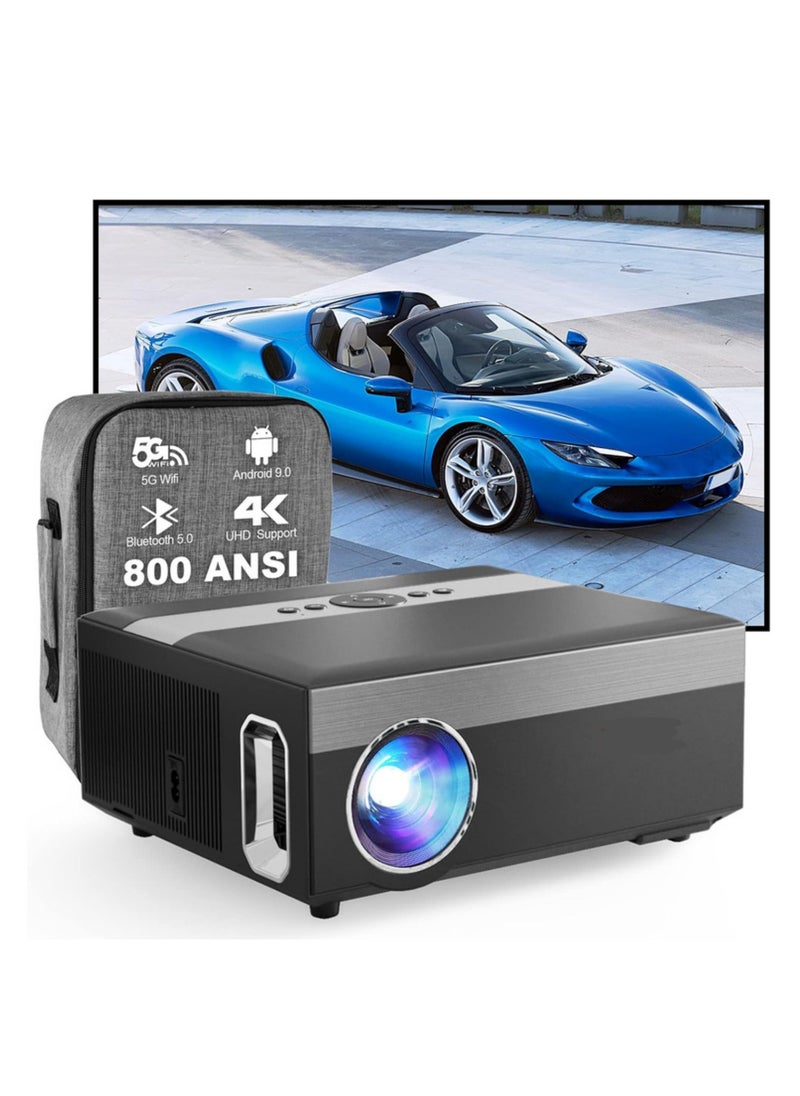 Generic Wireless 5G WiFi Projector – 1920x1080 Full HD – 4K Supported – Android Movies FHD – Bluetooth 5.0 – RJ45 Port – 4D ±50° Lens Shift – High-Quality Speaker – Home Cinema for Video Games & PPT Presentations  - Image 1