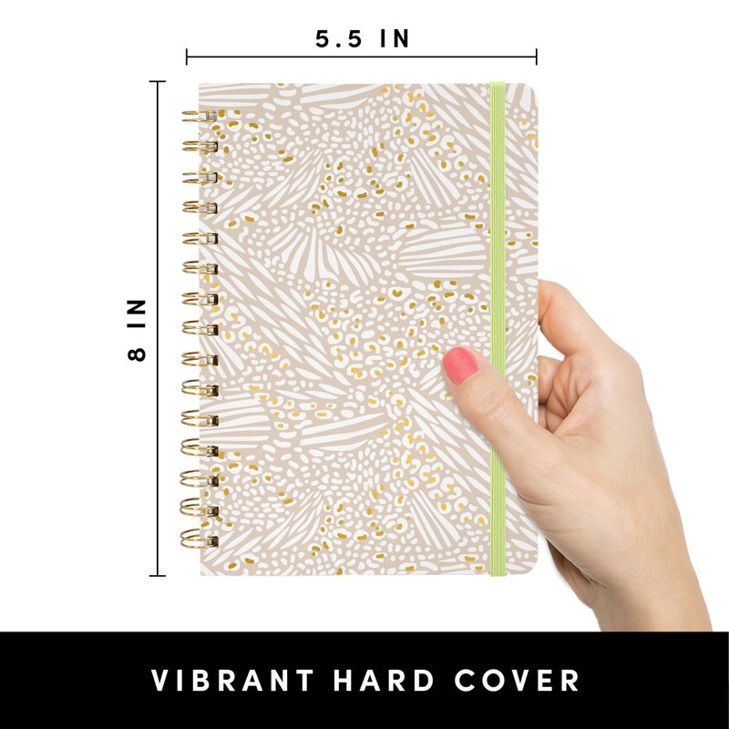 PAPERAGE Lined Spiral Journal Notebook, (Golden Safari), 160 Pages, Hardcover Journal for Women & Men, Medium 5.5 in x 8 in - 100 GSM, Thick Paper, Spiral Notebook for Work, School & Journaling - Image 2