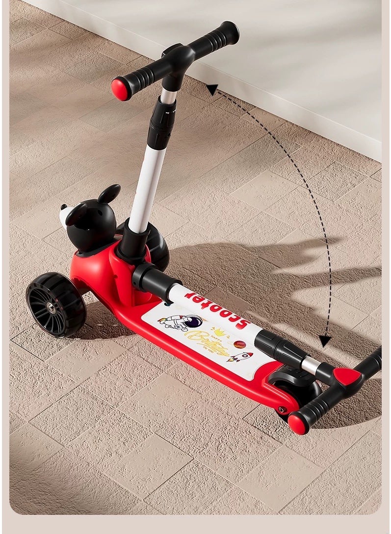 سكوتر ميكي للأطفال ثلاثي العجلات قابل للطي بارتفاع قابل للتعديل وموسيقى وعجلات مضيئة - Image 3