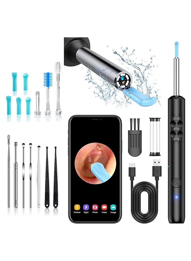 Generic Ear Wax Removal Kit, Wireless Ear Wax Remover, Visible Ear Wax Remover with Camera, Otoscope with Light, Ear Cleaner with 8 Ear Pickers + 6 Ear Scoops, for iOS, Android Phones  - Image 1