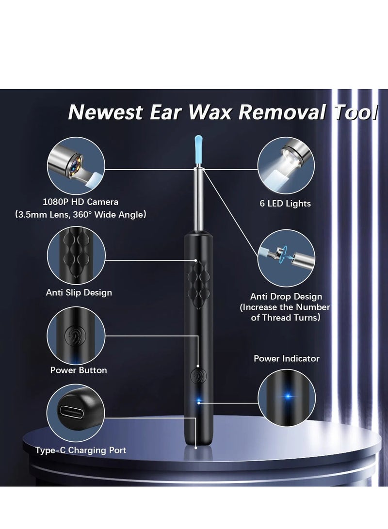Generic Ear Wax Removal Kit, Wireless Ear Wax Remover, Visible Ear Wax Remover with Camera, Otoscope with Light, Ear Cleaner with 8 Ear Pickers + 6 Ear Scoops, for iOS, Android Phones  - Image 2