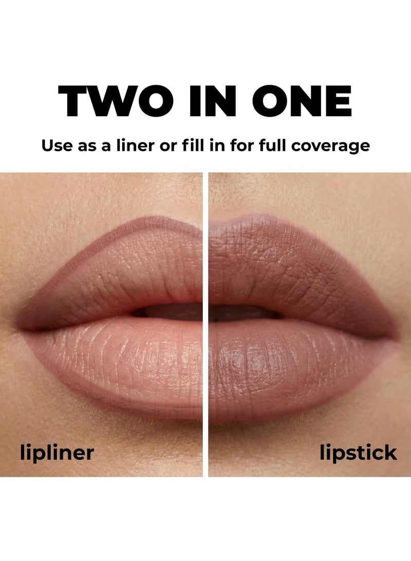 لاميل Lamel Matte Gel Lip Liner Pencil - Weightless & CreamyTexture - Sharpenable - Longwear & Waterproof - High Pigmented & Flawless Finish - Cruelty-free & Paraben-Free - 403, 1,7g/0.05oz. (Burnt Ocher) - Image 4