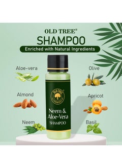 أولد تري مجموعة أدوات العناية بالشعر من Old Tree Neem & Aloevera سعة 30 مل - (مجموعة من 100 قطعة) | مجموعة شامبو بحجم مناسب للسفر وغرف الفنادق وبيوت الضيافة | وسائل الراحة والإكسسوارات الخاصة بالفندق  - Image 4