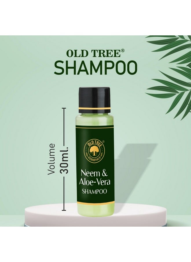 أولد تري مجموعة أدوات العناية بالشعر من Old Tree Neem & Aloevera سعة 30 مل - (مجموعة من 100 قطعة) | مجموعة شامبو بحجم مناسب للسفر وغرف الفنادق وبيوت الضيافة | وسائل الراحة والإكسسوارات الخاصة بالفندق  - Image 3
