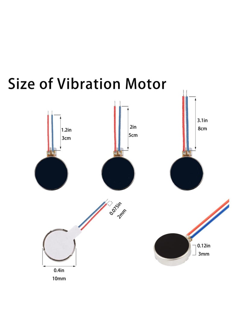 Generic - Mini Vibration Motors, 20 Pcs 12000rpm Flat Coin Button-Type Micro DC Vibrating Motor, for Projects Electronic Device Repair, Single Board Computers Project, Classroom Project Bots Cable 2in - Image 1