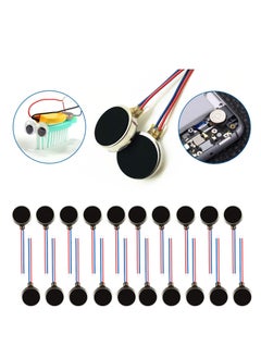 Mini Vibration Motors, 20 Pcs 12000rpm Flat Coin Button-Type Micro DC Vibrating Motor, for Projects Electronic Device Repair, Single Board Computers Project, Classroom Project Bots Cable 2in