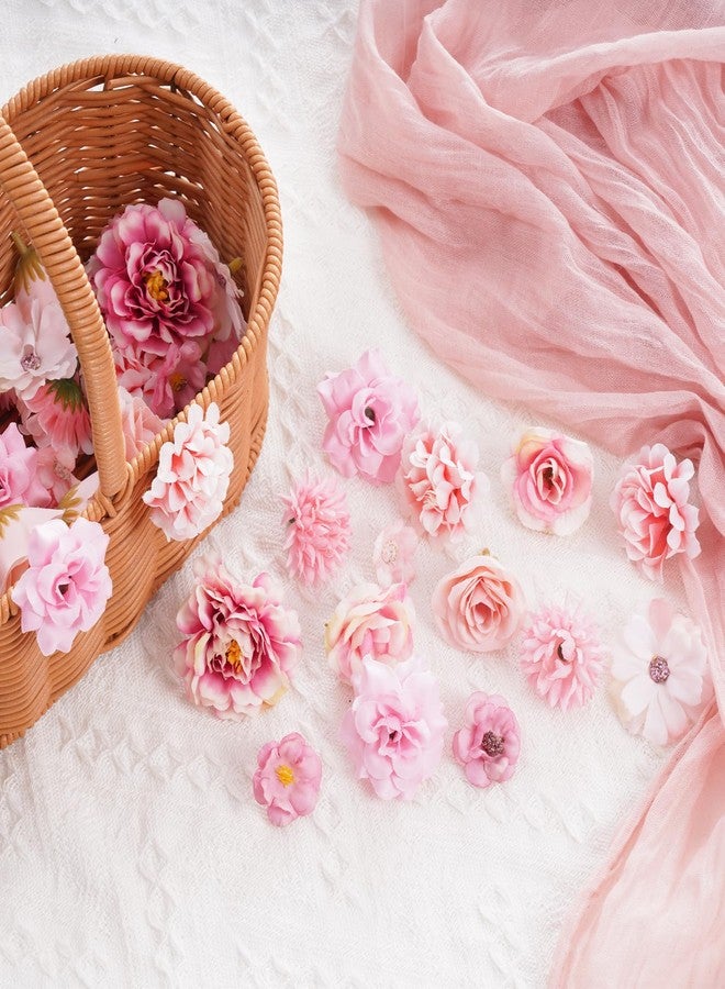 phnydreg 54Pcs Faux Flowers Heads Decorative Flowers for Crafts Cake Wreath Garlands Wedding Table Home Decoration - Image 4