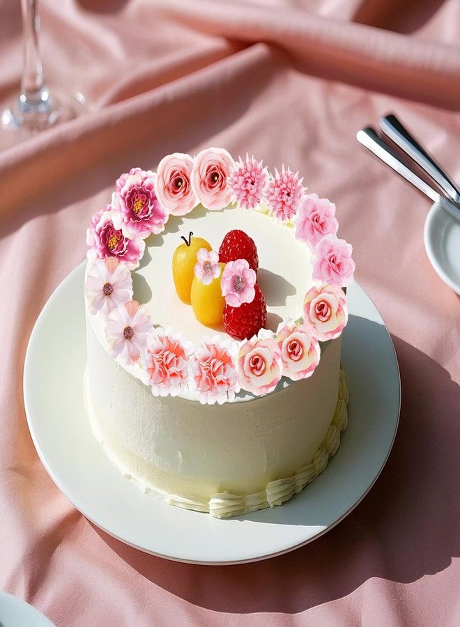 phnydreg 54Pcs Faux Flowers Heads Decorative Flowers for Crafts Cake Wreath Garlands Wedding Table Home Decoration - Image 5