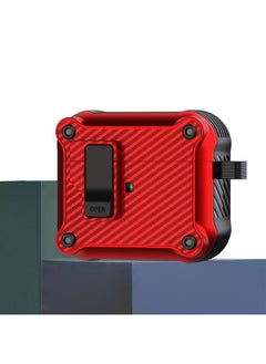 Case Cover For AirPods 3 Carbon Fiber Magnetic Automatic Switch Earphone Protective Case Red