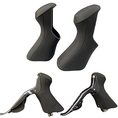 NELboNs Bicycle Brake Lever Hoods Compatible with Shima no Ultegra ST-6870,Silicone Road Bike Shift Grips,Bike Brake Cover Protector for ST-6870,Pair of Black - Image 2