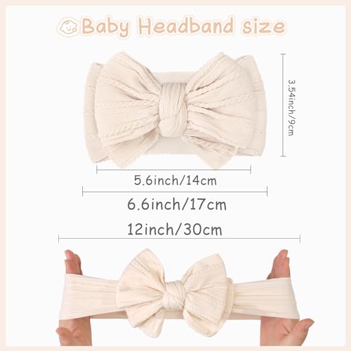 CÉLLOT 6 Pcs Baby Bows Headbands Nylon Hairbands Baby Girl Bows Hair Accessories for Newborn Infant Toddler Essentials (Brown Series) - Image 2