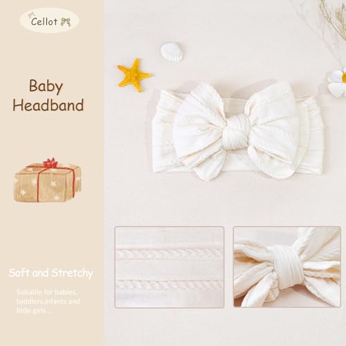CÉLLOT 6 Pcs Baby Bows Headbands Nylon Hairbands Baby Girl Bows Hair Accessories for Newborn Infant Toddler Essentials (Brown Series) - Image 3