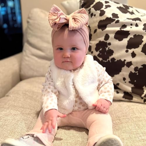 CÉLLOT 6 Pcs Baby Bows Headbands Nylon Hairbands Baby Girl Bows Hair Accessories for Newborn Infant Toddler Essentials (Brown Series) - Image 5