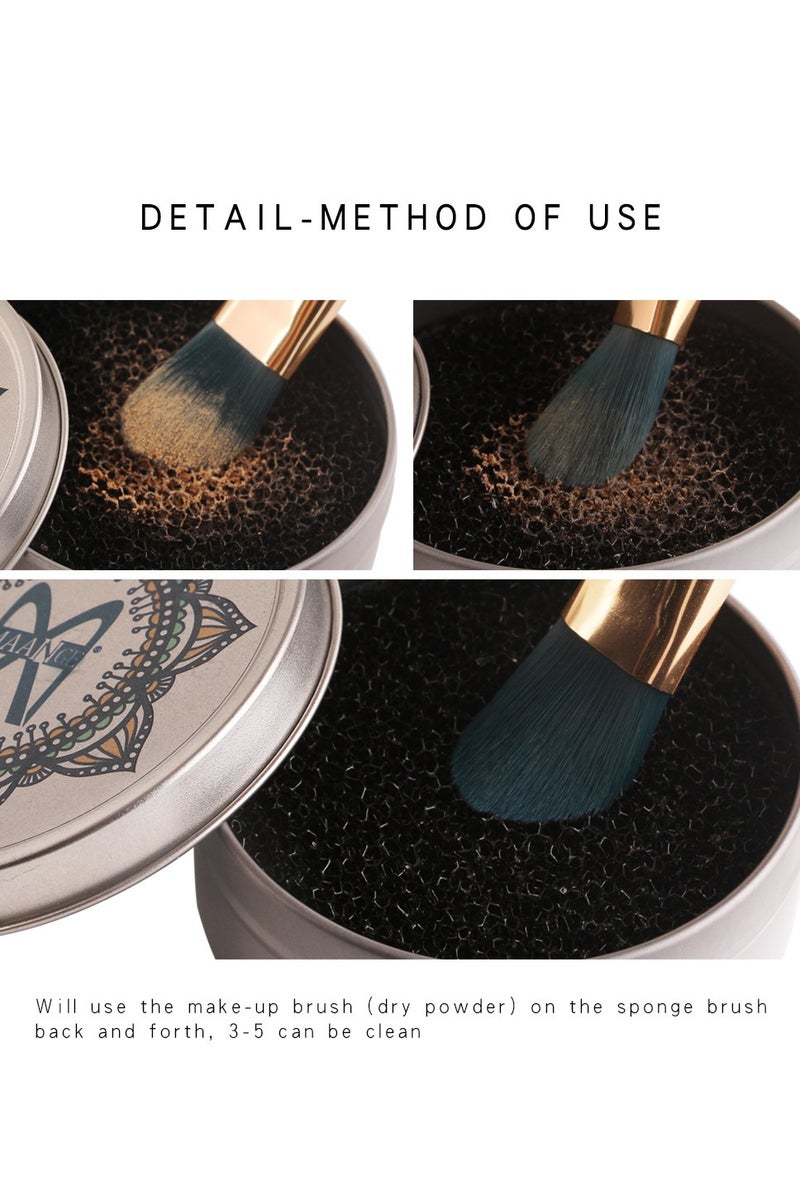 MAANGE Portable Makeup Brush Cleaning Box, Smart White Detection, 4 Sponge Refills, Instant Dry Cleaner, Compact Travel Makeup Tool - Image 3