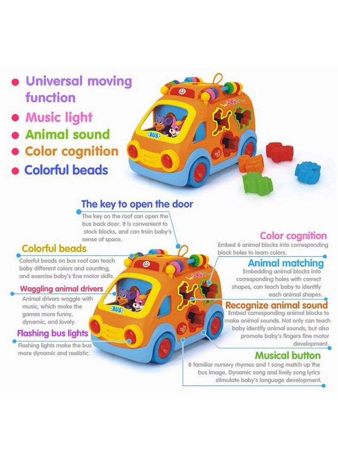 Kiditos Innovative Vehicle Happy Bus Toy With Music&Lights&Blocks Learning Educational Toy,Multi  - Image 2