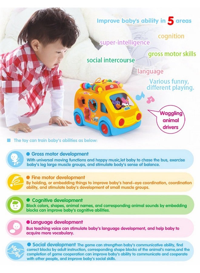 Kiditos Innovative Vehicle Happy Bus Toy With Music&Lights&Blocks Learning Educational Toy,Multi  - Image 5