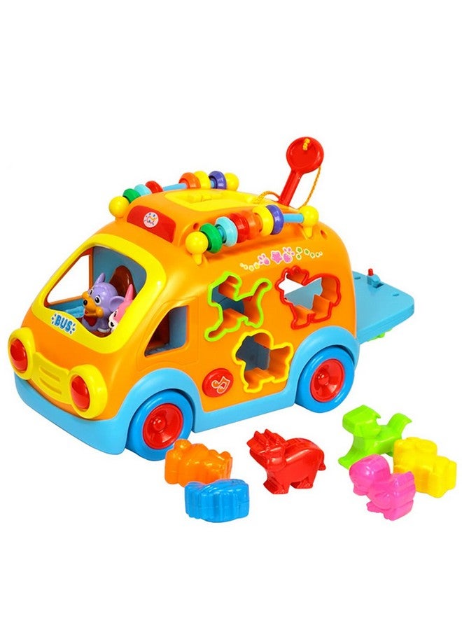 Kiditos Innovative Vehicle Happy Bus Toy With Music&Lights&Blocks Learning Educational Toy,Multi  - Image 1