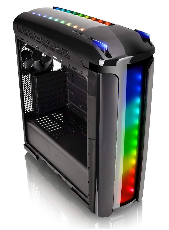 ثيرمال تيك صندوق كمبيوتر فيرسا ATX متوسط الحجم بإضاءة RGB أسود - Image 2