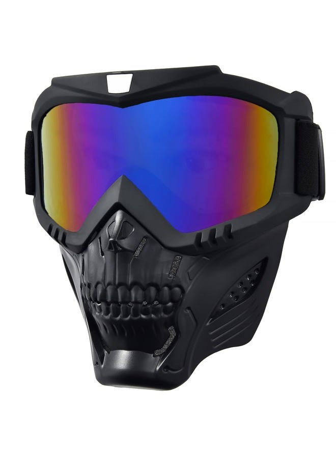 PLOOTA Motorcycle Face Mask Full Face,Dirt Bike Goggles Motocross, ATV, Offroad, Riding Racing Goggles for Men Women(Hulifoxcolorful) - Image 1