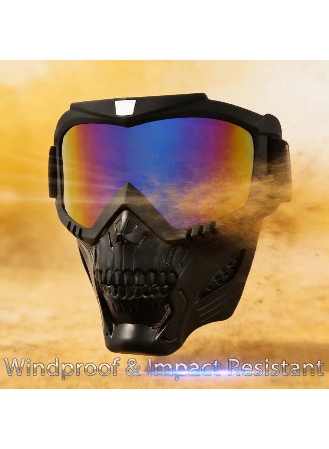 PLOOTA Motorcycle Face Mask Full Face,Dirt Bike Goggles Motocross, ATV, Offroad, Riding Racing Goggles for Men Women(Hulifoxcolorful) - Image 3