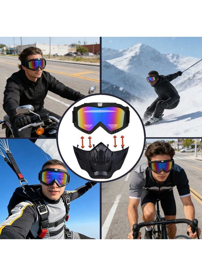 PLOOTA Motorcycle Face Mask Full Face,Dirt Bike Goggles Motocross, ATV, Offroad, Riding Racing Goggles for Men Women(Hulifoxcolorful) - Image 4