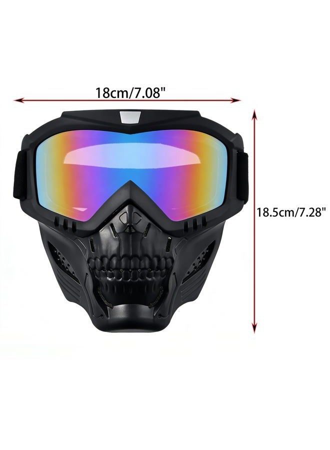 PLOOTA Motorcycle Face Mask Full Face,Dirt Bike Goggles Motocross, ATV, Offroad, Riding Racing Goggles for Men Women(Hulifoxcolorful) - Image 5