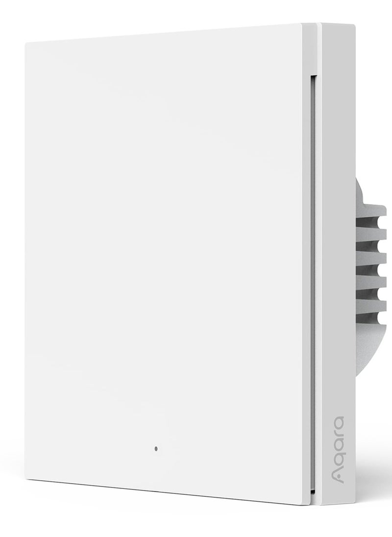 Aqara - Aqara H1 Smart Wall Switch Single Rocker Global version,Zigbee 3.0 Protocol, No Neutral, Round Wall Box Support -White - Image 1