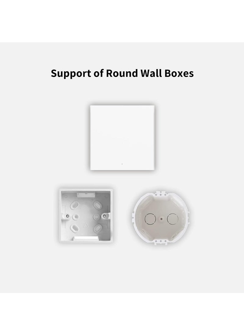Aqara - Aqara H1 Smart Wall Switch Single Rocker Global version,Zigbee 3.0 Protocol, No Neutral, Round Wall Box Support -White - Image 1