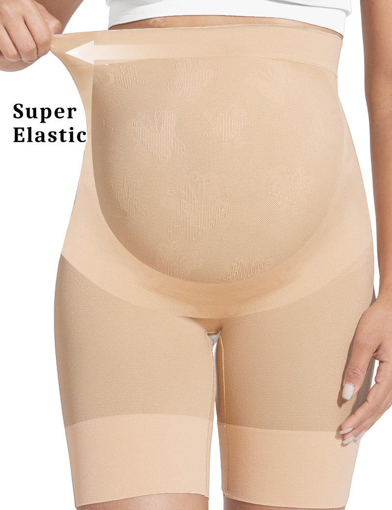 KIM S Plus Size Maternity Shapewear Fall Clothes for Dresses Baby Shower Panties Pregnancy Shapewear Maternity Shorts Formal Maxi Pregnancy Bodysuit (Nude XL) - Image 5