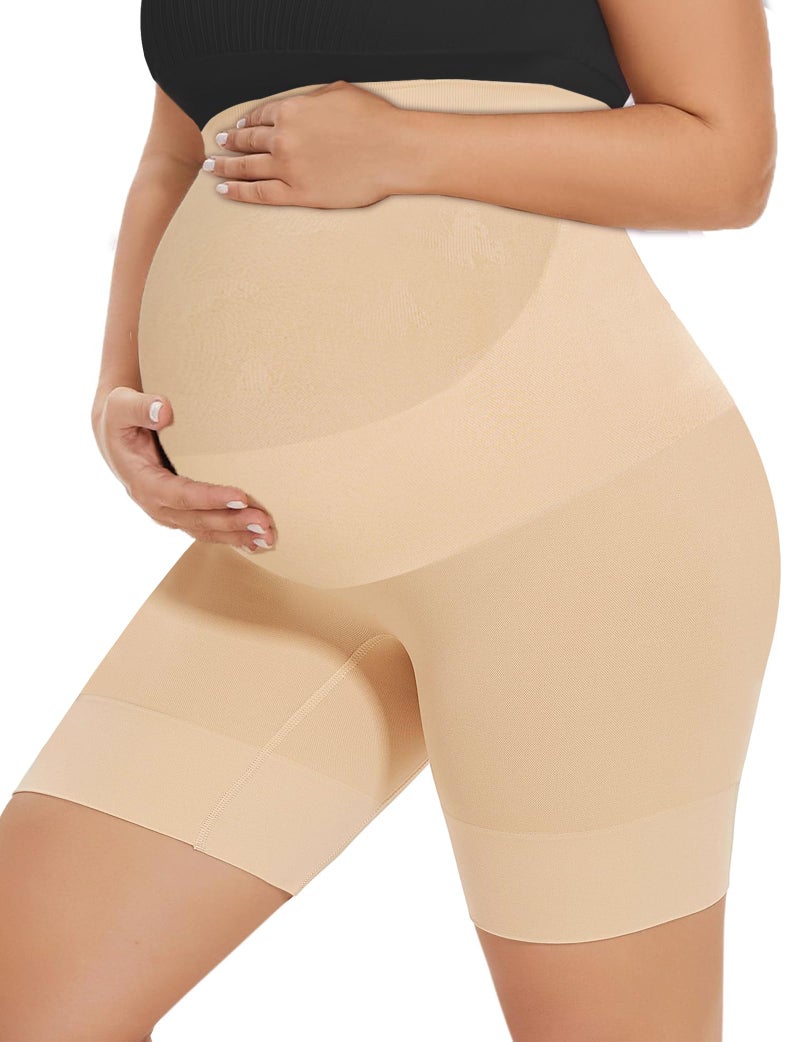 KIM S Plus Size Maternity Shapewear Fall Clothes for Dresses Baby Shower Panties Pregnancy Shapewear Maternity Shorts Formal Maxi Pregnancy Bodysuit (Nude XL) - Image 1
