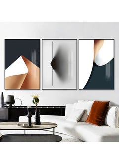 FASHION HOME 3PCS Wall Art Bright Style Minimalist Decor Modern Abstract Canvas Prints Poster Picture Framed Paintings Decorations  - Image 2